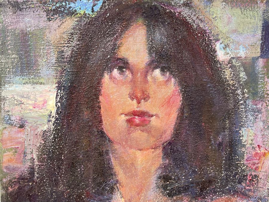 Original Max Turner Face Portrait Painting On Canvas 16 X 20 [Photo 2]