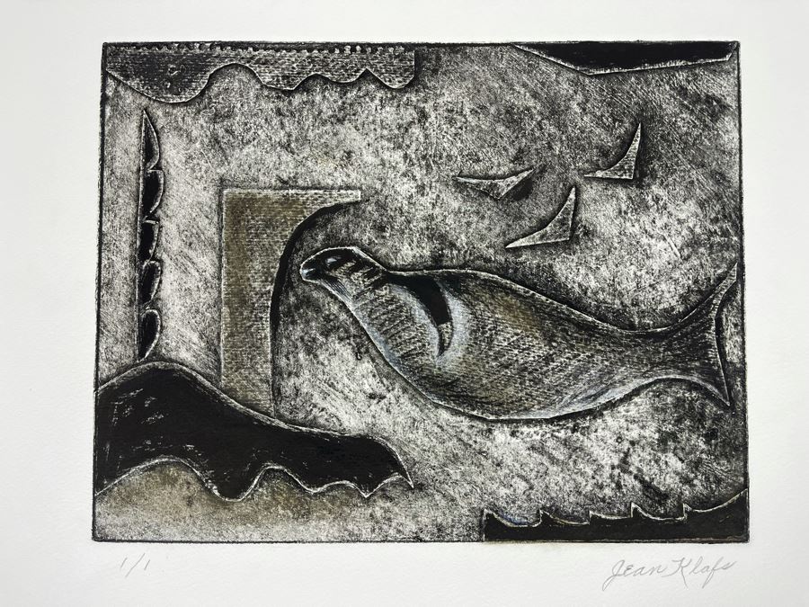 Original Jean Klafs Abstract Expressionist Monotype On Paper 20 X 15 [Photo 2]