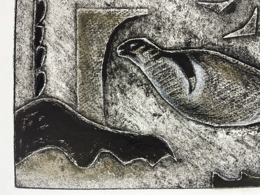 Original Jean Klafs Abstract Expressionist Monotype On Paper 20 X 15 [Photo 3]