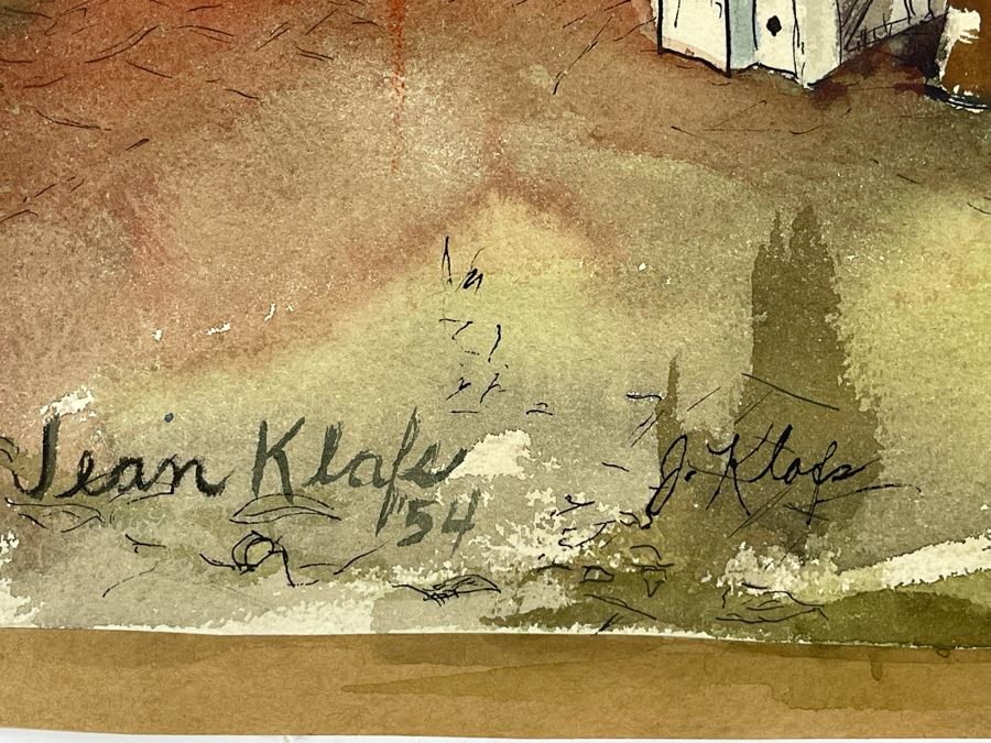 Original Jean Klafs Watercolor And Ink Painting 13.5 X 22 [Photo 3]