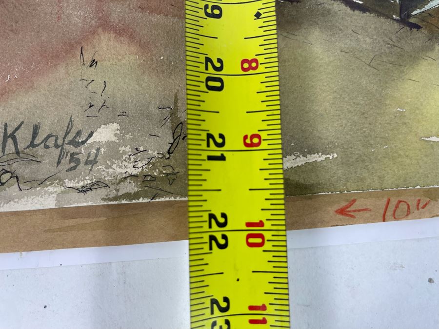 Original Jean Klafs Watercolor And Ink Painting 13.5 X 22 [Photo 8]