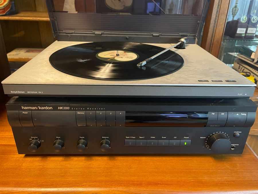 Bang & Olufsen Turntable System Record Player Beogram RX 2 Plus Harman/Kardon Stereo Receiver HK3300 Tested Working [Photo 1]