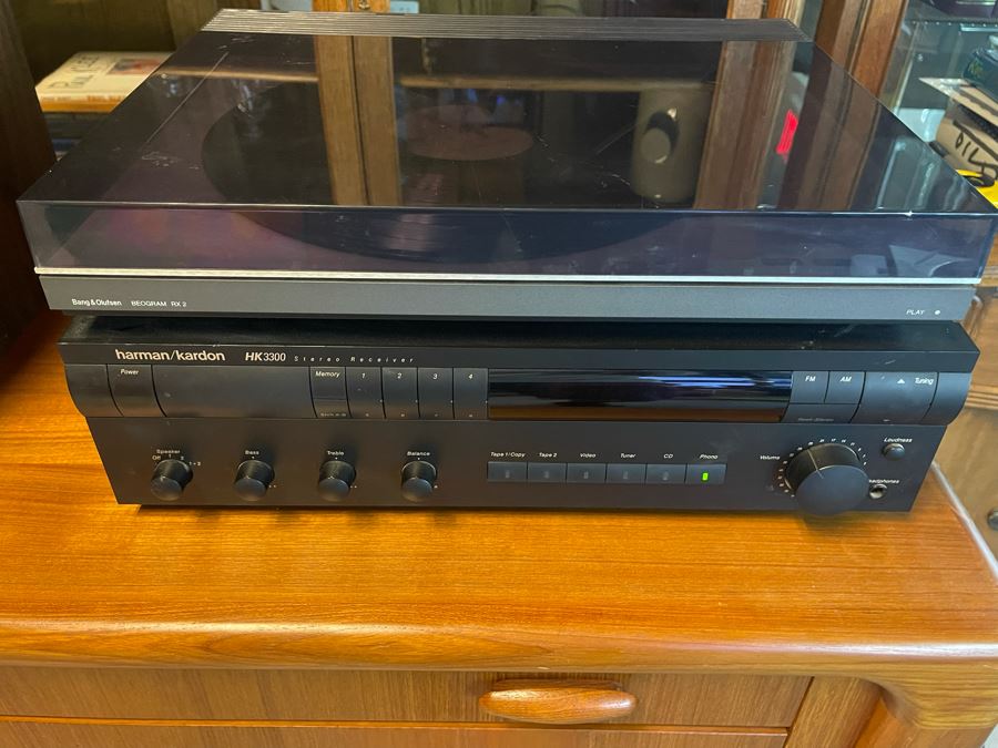 Bang & Olufsen Turntable System Record Player Beogram RX 2 Plus Harman/Kardon Stereo Receiver HK3300 Tested Working [Photo 2]