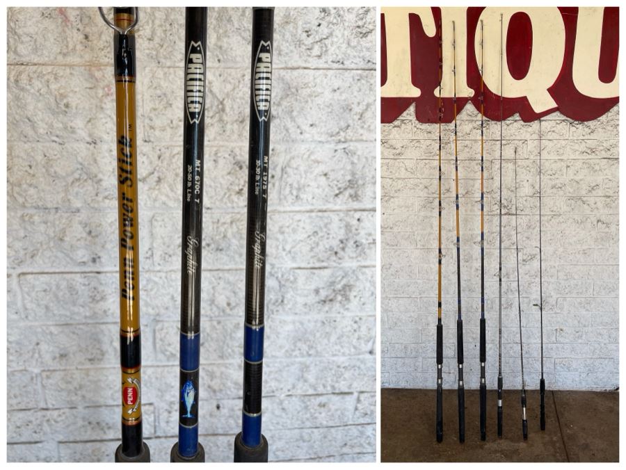 Collection Of Fishing Poles Including (1) Penn Power Stick And (2) Pacifica Graphite Fishing Poles - See Photos