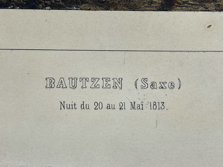 Antique 1836 Paul Gavarni, Napoleon In Bautzen (Saxe) Lithograph Hand Colored 14 X 11 [Photo 9]