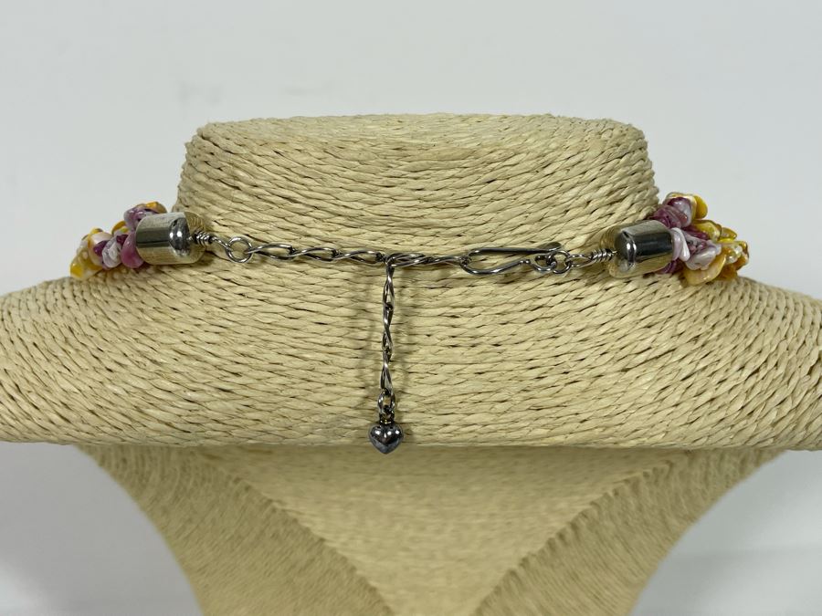 Multi-Strand Polished Stone Necklace With Sterling Silver Clasp [Photo 4]