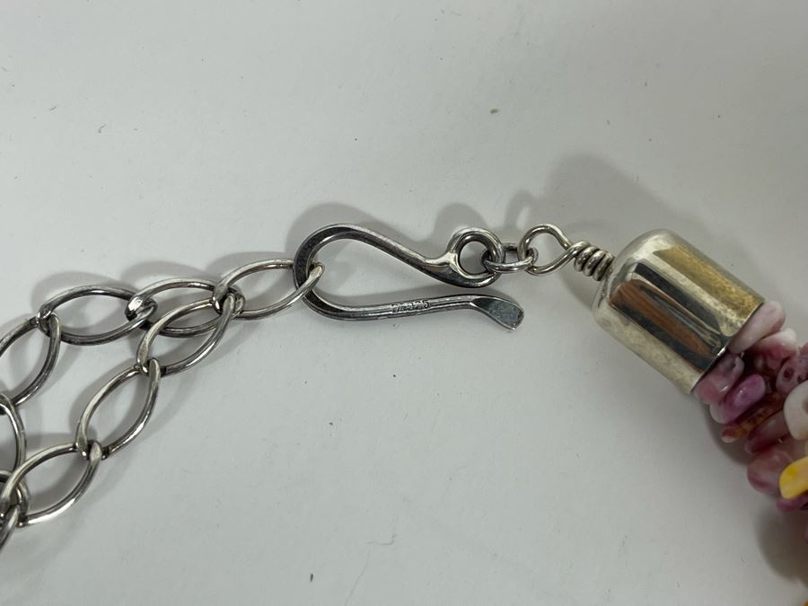 Multi-Strand Polished Stone Necklace With Sterling Silver Clasp [Photo 5]