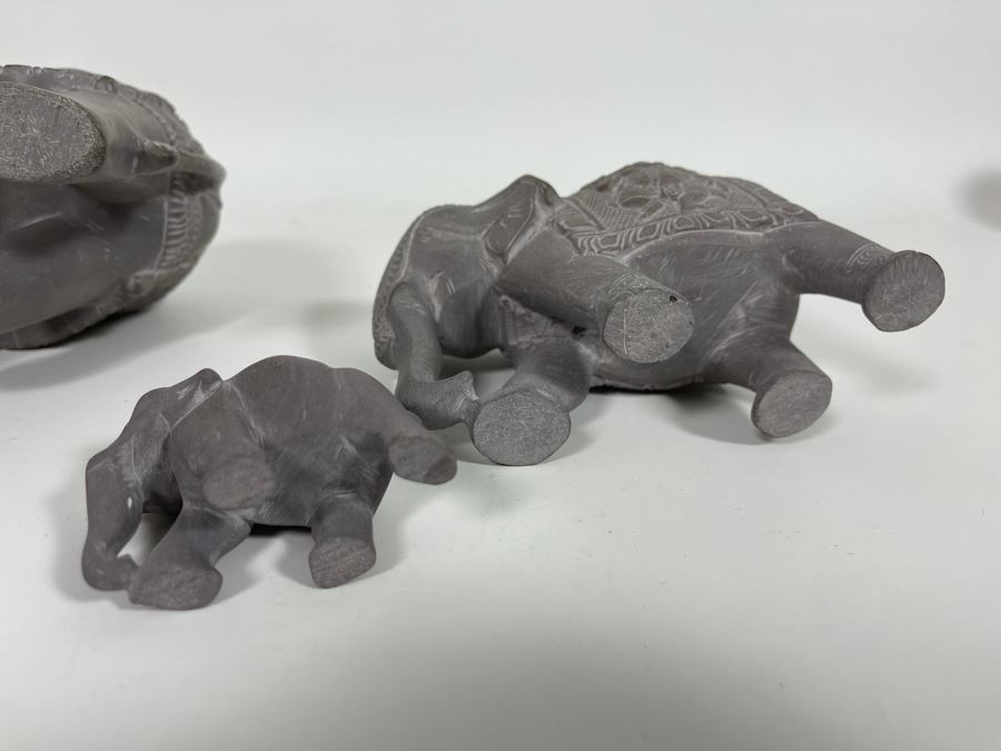 Three Carved Stone Elephant Figurines [Photo 12]