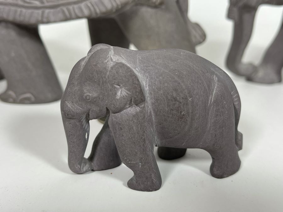 Three Carved Stone Elephant Figurines [Photo 8]
