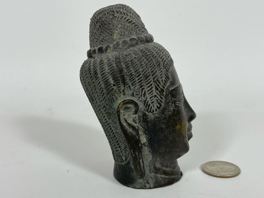 Vintage Bronze Small Buddha Head 4H [Photo 6]