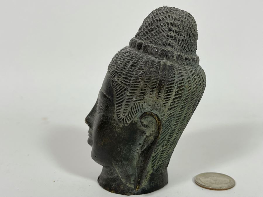 Vintage Bronze Small Buddha Head 4H [Photo 4]