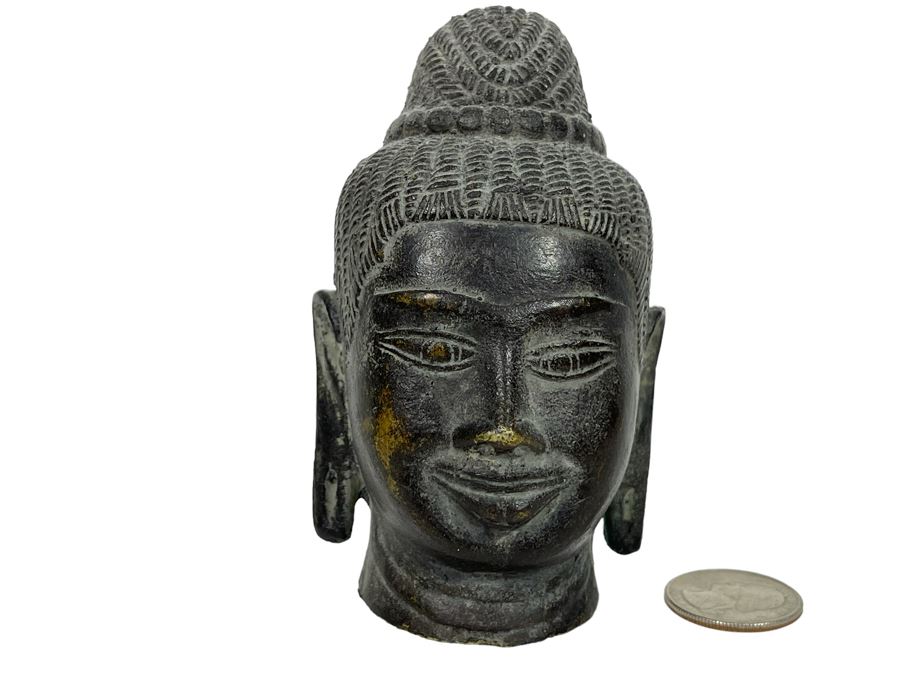 Vintage Bronze Small Buddha Head 4H [Photo 1]