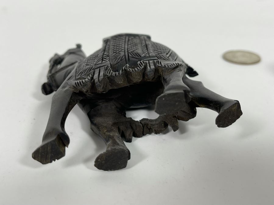 Small Carved Wooden Camel Figurine And Carved Stone Elephant Figurine [Photo 7]