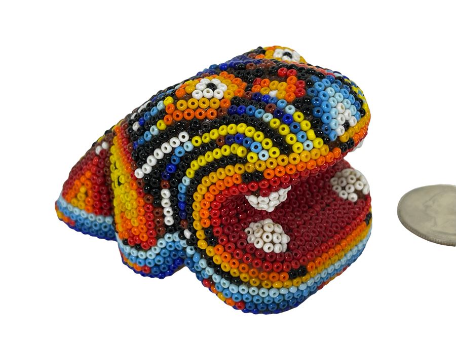 Huichol Beaded Miniature Jaguar Mexican Folk Art [Photo 1]