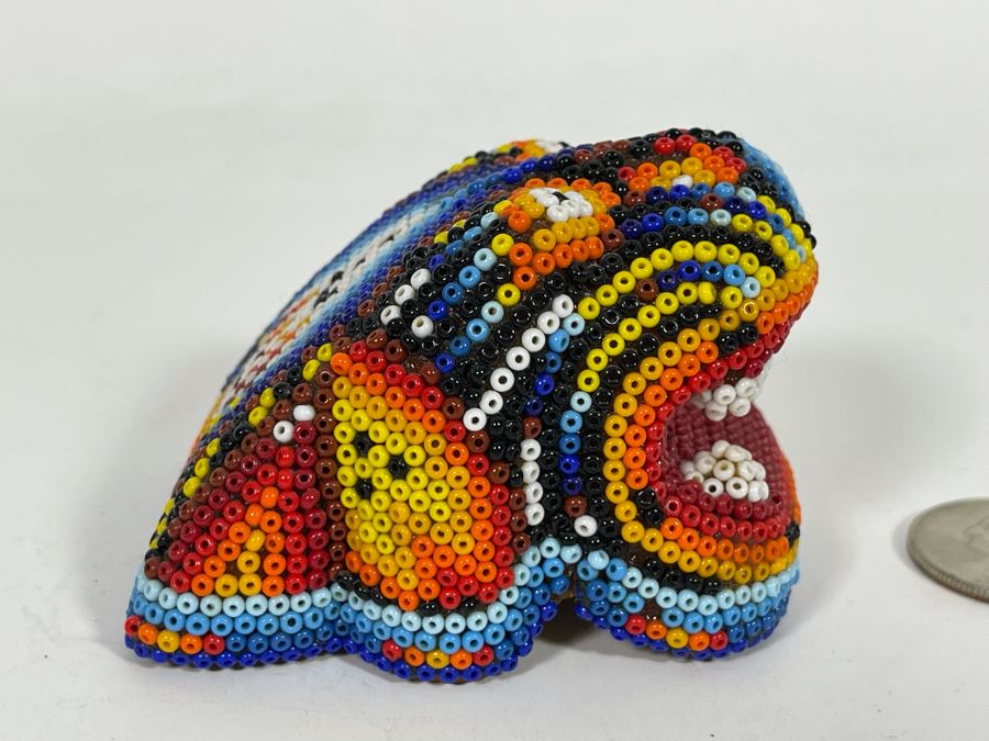 Huichol Beaded Miniature Jaguar Mexican Folk Art [Photo 4]