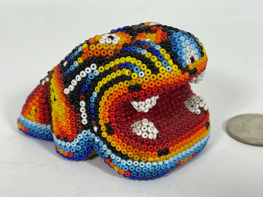 Huichol Beaded Miniature Jaguar Mexican Folk Art [Photo 3]