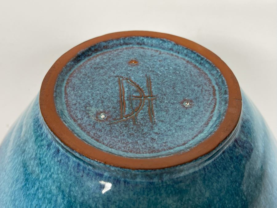 Glazed Studio Pottery Bowl Signed DH 8W [Photo 8]