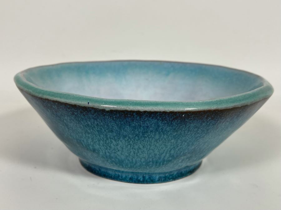 Glazed Studio Pottery Bowl Signed DH 8W [Photo 4]