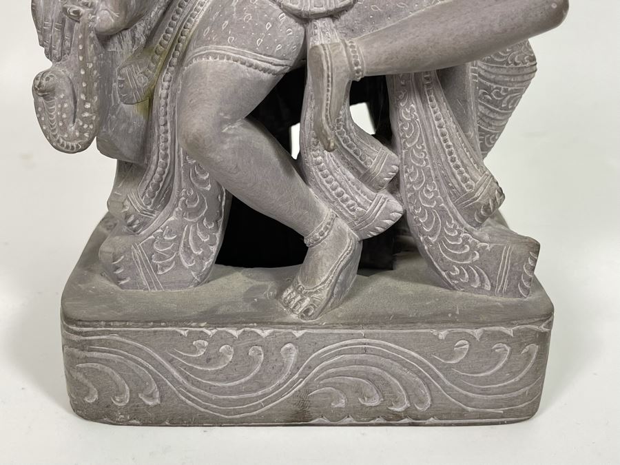 Carved Stone Sculpture Of Four Main Indian Goddesses From India 4-Sided 5.5W X 10H - See Photos  [Photo 13]