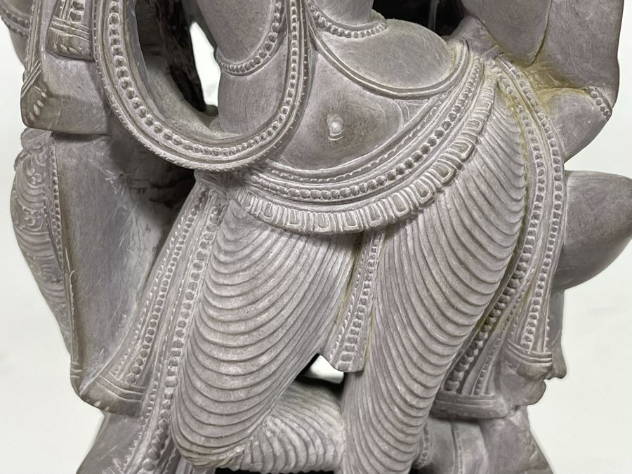 Carved Stone Sculpture Of Four Main Indian Goddesses From India 4-Sided 5.5W X 10H - See Photos  [Photo 23]