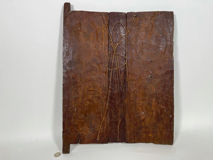 Vintage Hand Relief Carved Wooden Grain Door From Dogon People Of Mali 16 X 22 [Photo 18]