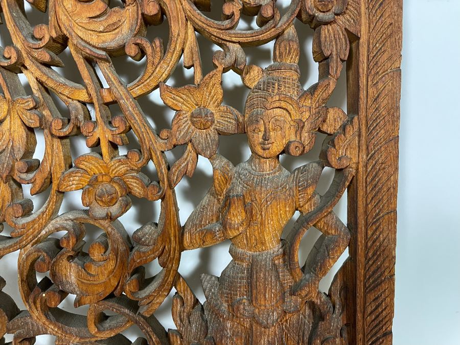 Vintage Relief Carved Wooden Panel 13.5 X 24 [Photo 5]