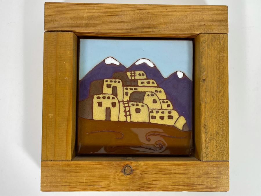 Hand Painted Tiles By Territorial Tiles Of Santa Fe, New Mexico Framed Frame Measures 9.5 X 9.5 [Photo 2]