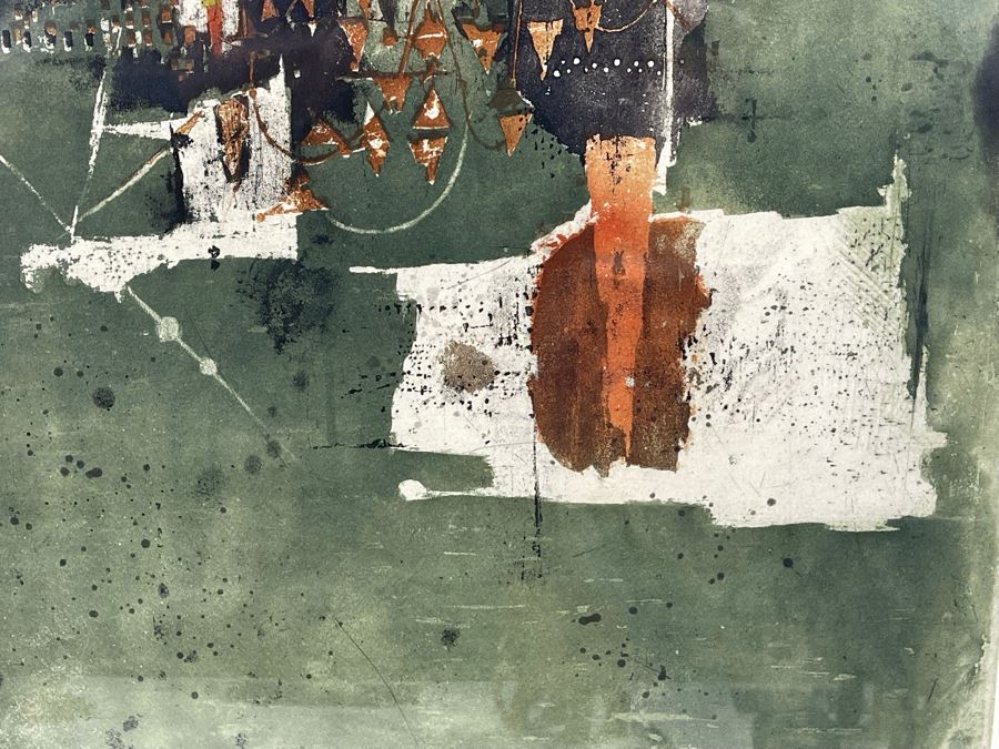 Modernist Abstract Hand Signed Johnny Friedlaender Lithograph Limited Edition 1 Of 95 Framed Frame Measures 33 X 44 [Photo 6]