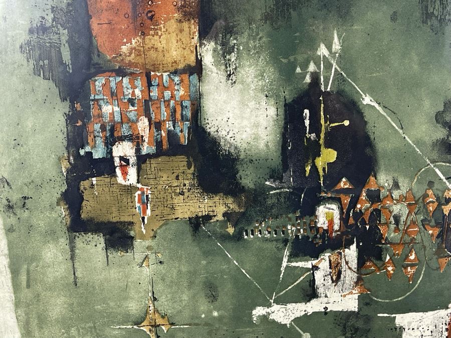 Modernist Abstract Hand Signed Johnny Friedlaender Lithograph Limited Edition 1 Of 95 Framed Frame Measures 33 X 44 [Photo 4]