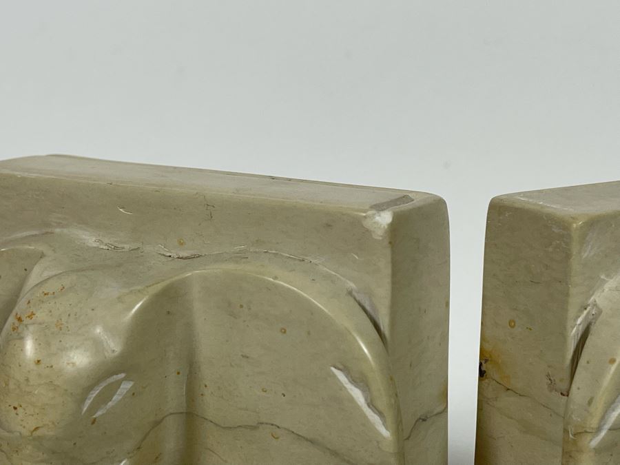 Carved Soapstone Bookends From Kenya (Slight Chips)  [Photo 5]