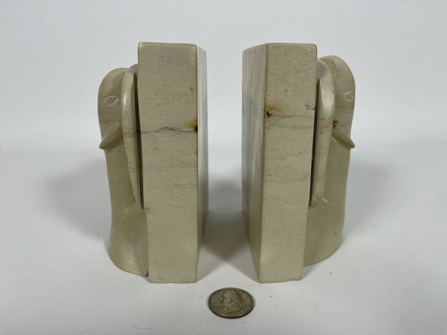 Carved Soapstone Bookends From Kenya (Slight Chips)  [Photo 7]