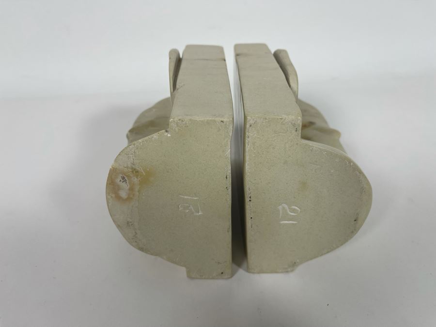 Carved Soapstone Bookends From Kenya (Slight Chips)  [Photo 6]