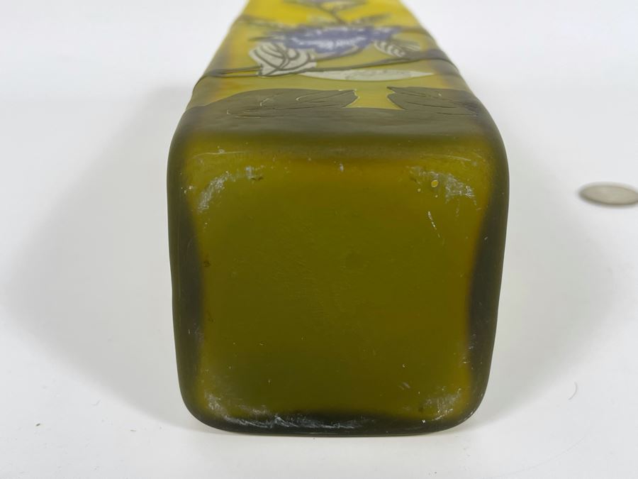 Vintage Cameo Art Glass Vase Signed Gallé 3 X 10 (Unverified Émile Gallé) [Photo 8]