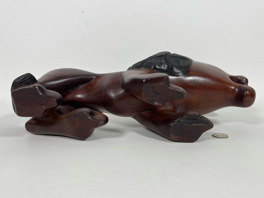 Hand Carved Lion Sculpture From The Gambia West Africa 17W X 5D X 7H [Photo 16]