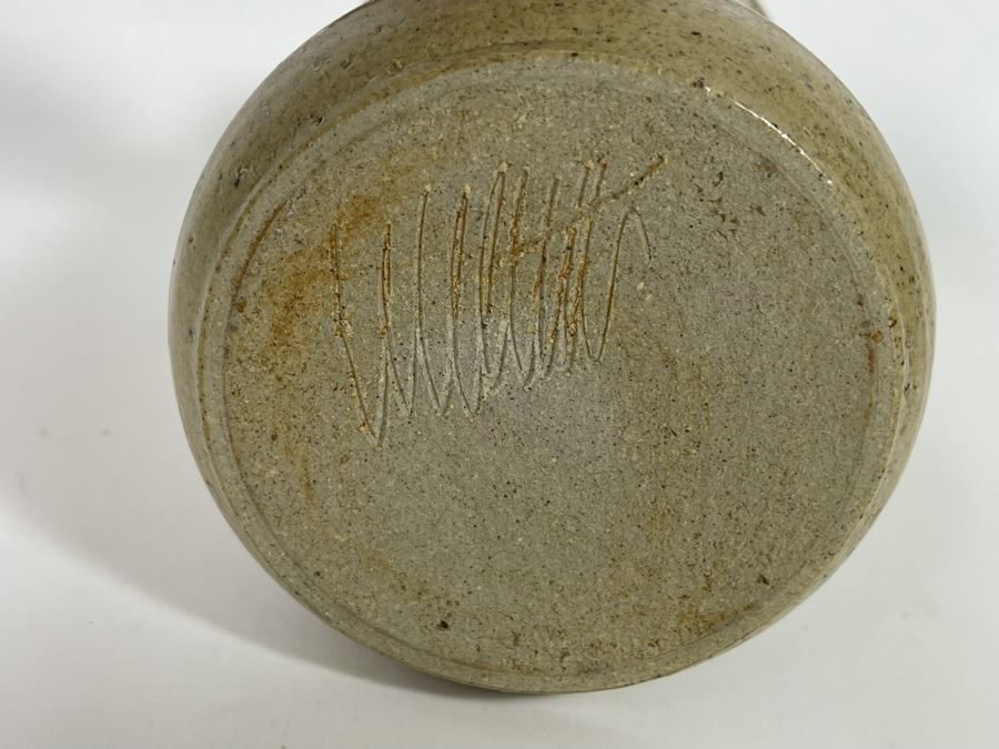Signed Mid-Century Studio Pottery Vase 8H [Photo 7]