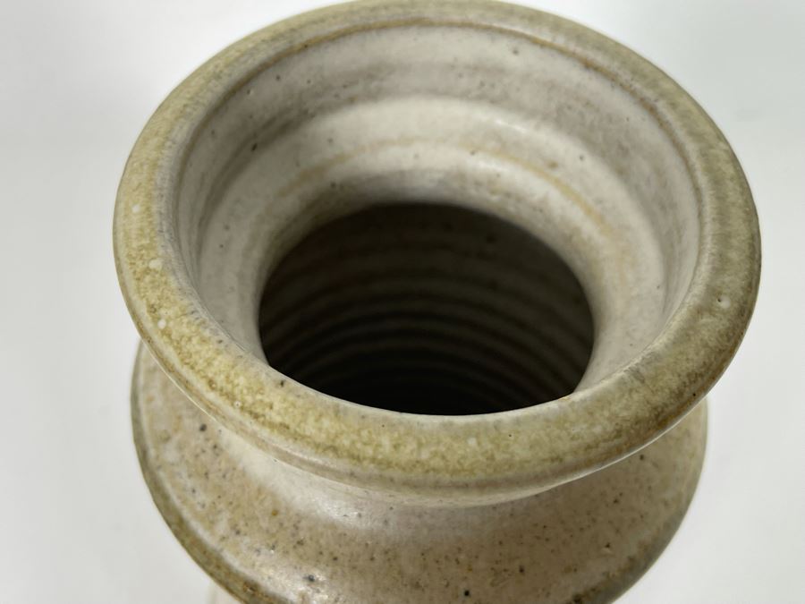 Signed Mid-Century Studio Pottery Vase 8H [Photo 6]