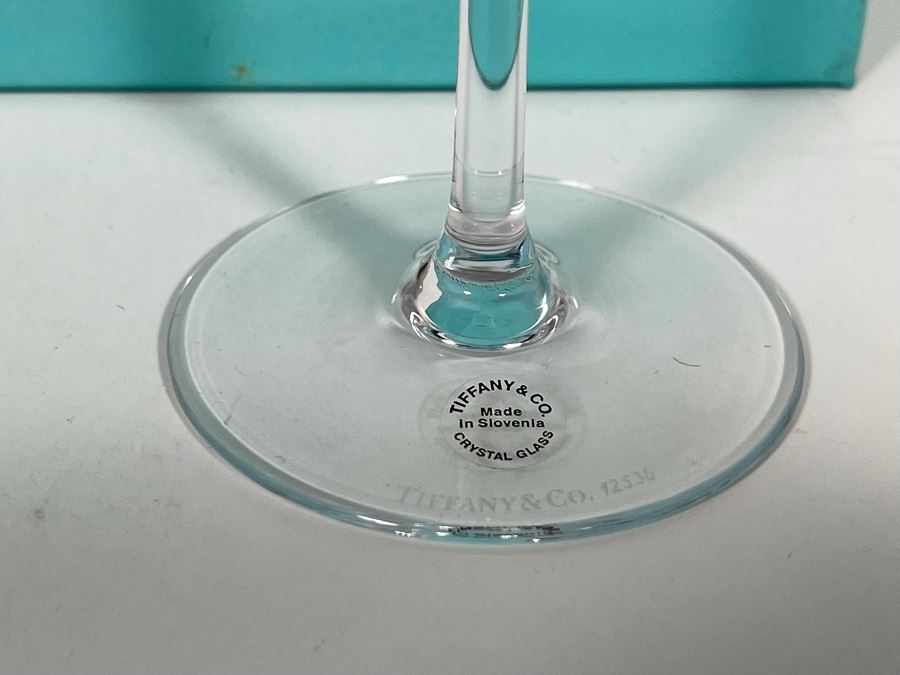 Pair Of Tiffany & Co Crystal Champagne Glasses With Original Box 10H [Photo 6]
