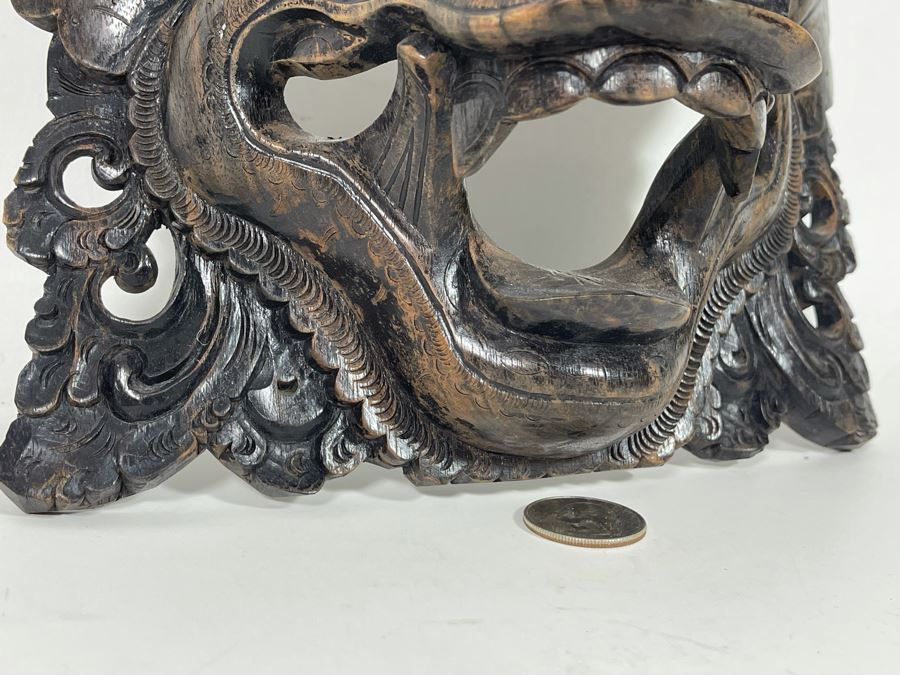 Hand Carved Wooden Far Eastern Mask 8W X 9H X 4D [Photo 7]