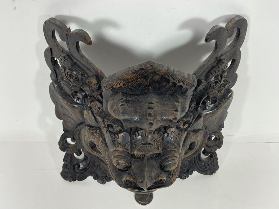 Hand Carved Wooden Far Eastern Mask 8W X 9H X 4D [Photo 8]