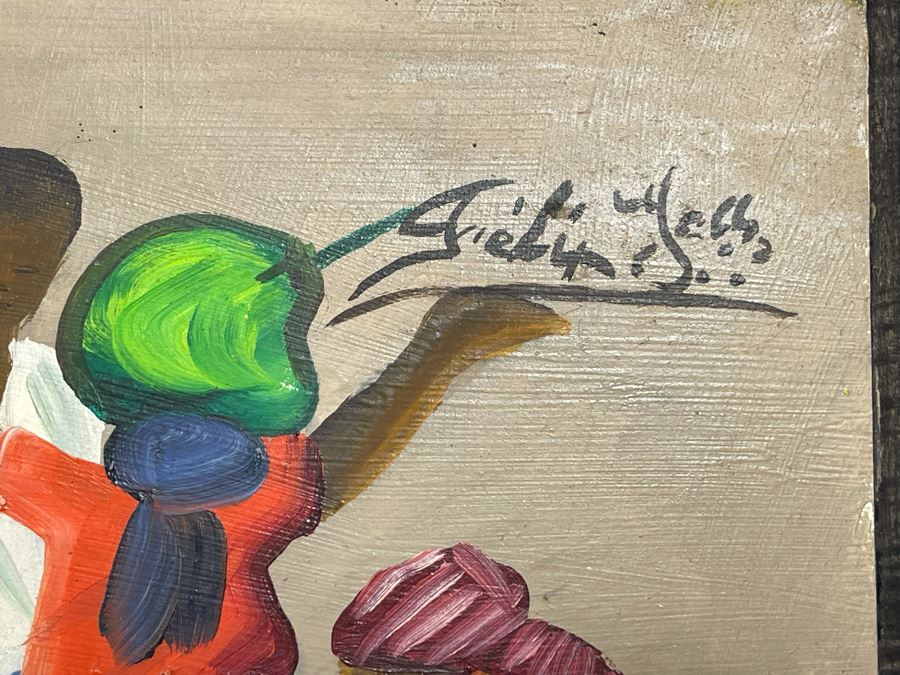 Felix Jean (Haitian, 1929-1978) Large Original Oil Painting On Masonite 24 X 48 [Photo 10]