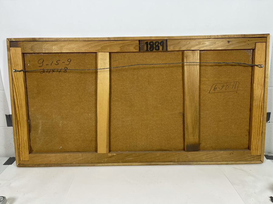 Felix Jean (Haitian, 1929-1978) Large Original Oil Painting On Masonite 24 X 48 [Photo 12]