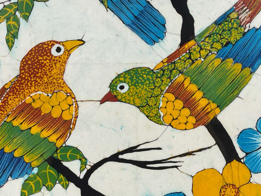 Vintage Original Sri Lanka Batik Painting Framed 25 X 31 [Photo 6]