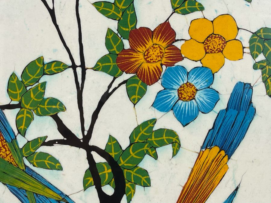 Vintage Original Sri Lanka Batik Painting Framed 25 X 31 [Photo 7]