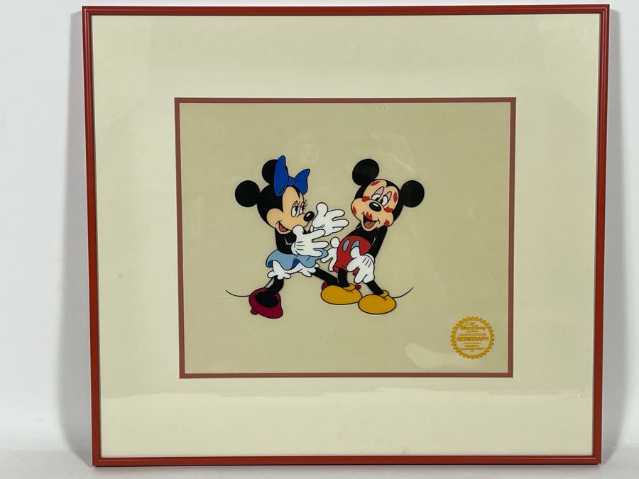 Limited Edition Serigraph Cel Titled 'Minnie Loves Mickey' By The Walt Disney Company Framed Frame Measures 18 X 16 [Photo 2]