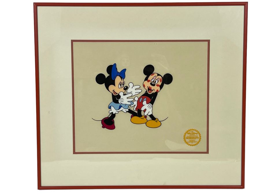 Limited Edition Serigraph Cel Titled 'Minnie Loves Mickey' By The Walt Disney Company Framed Frame Measures 18 X 16 [Photo 1]
