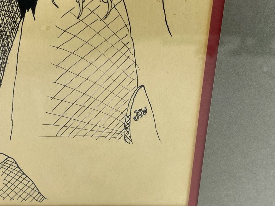 Original Ink Drawing Of Dragon Framed Frame Measures 19 X 23 [Photo 7]