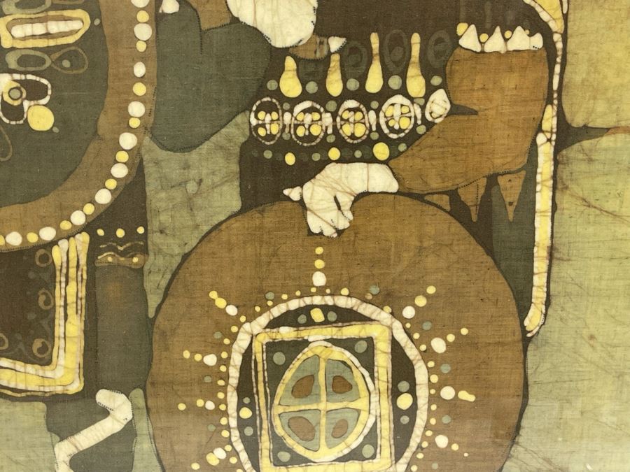 Vintage 1970s Original Icelandic Batik Painting Framed Signed KS 25.5 X 34 [Photo 7]