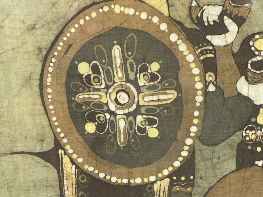 Vintage 1970s Original Icelandic Batik Painting Framed Signed KS 25.5 X 34 [Photo 6]