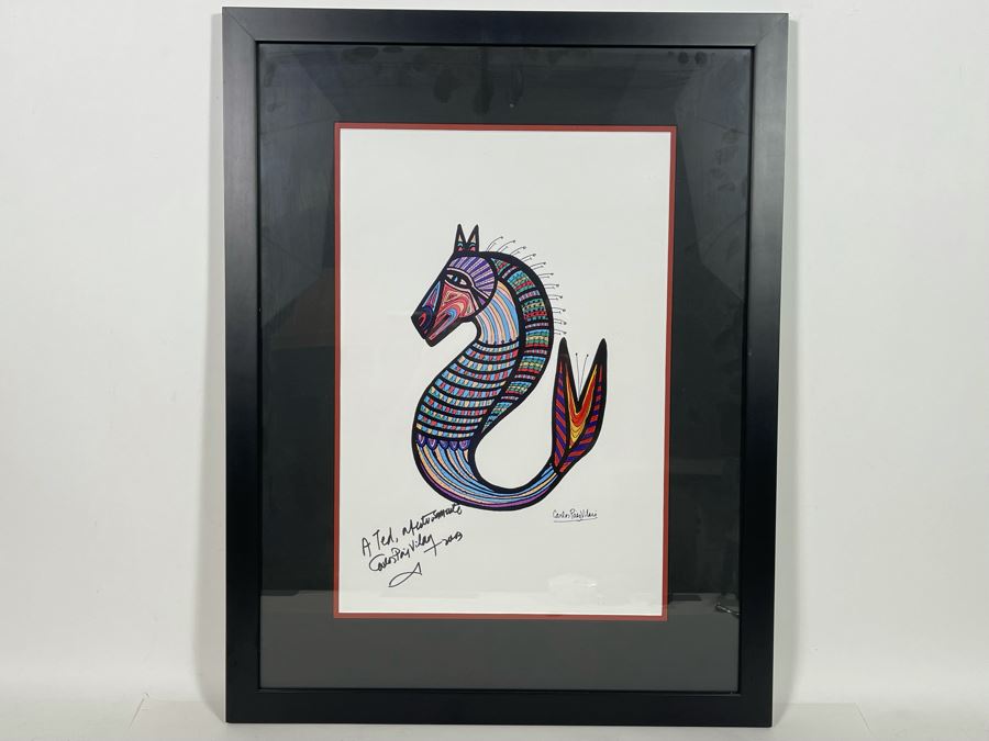 Hand Signed Carlos Páez Vilaró Print Framed Frame Measures 21 X 27 [Photo 2]