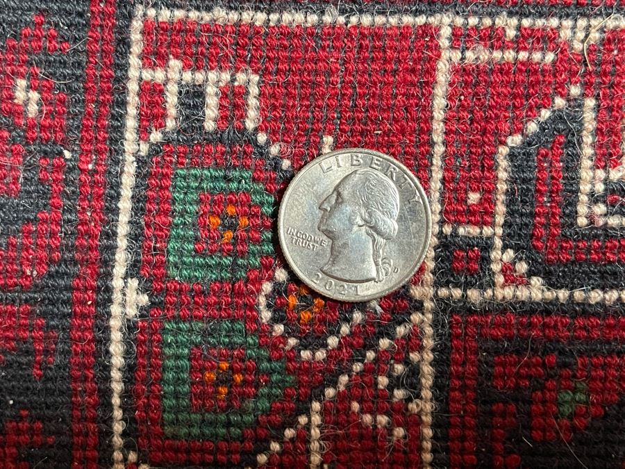Vintage Hand-Knoted Wool Area Rug From Turkmenistan 122 X 80 [Photo 12]